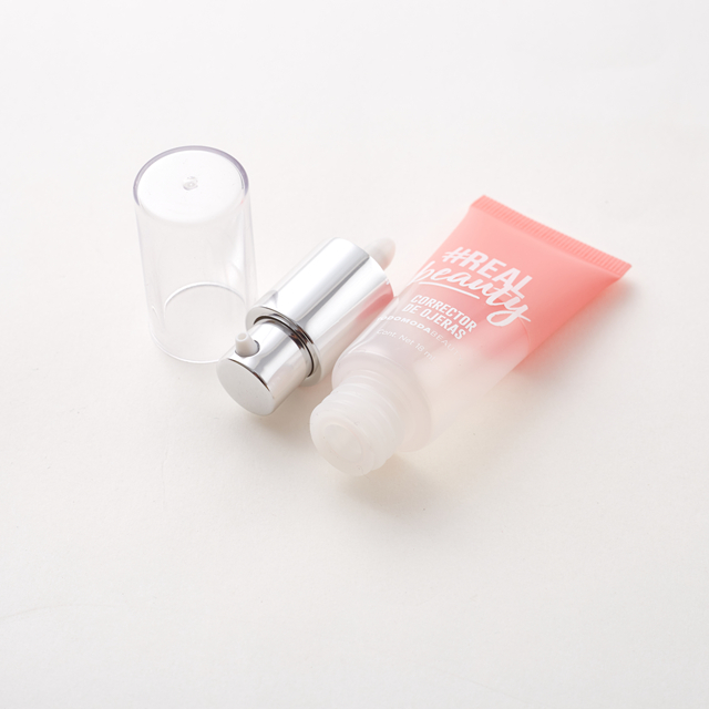 Tube souple en plastique d'appr&ecirc;t de cr&egrave;me solaire de tube cosm&eacute;tique sans air avec pompe