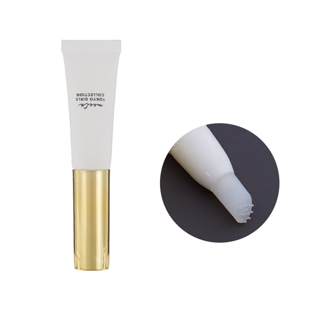 Tube souple en plastique pour cr&egrave;me pour les yeux vide avec applicateur en silicone