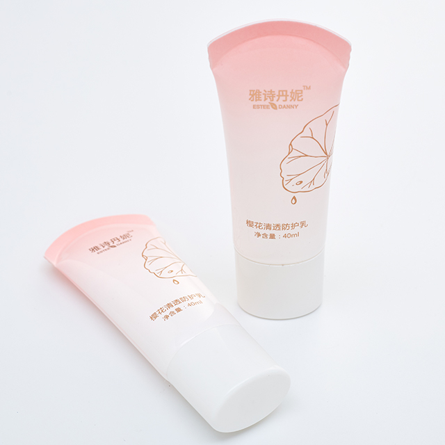 Tube en plastique d'effondrement de crème solaire cosmétique de forme ovale de 30 ml 50 ml