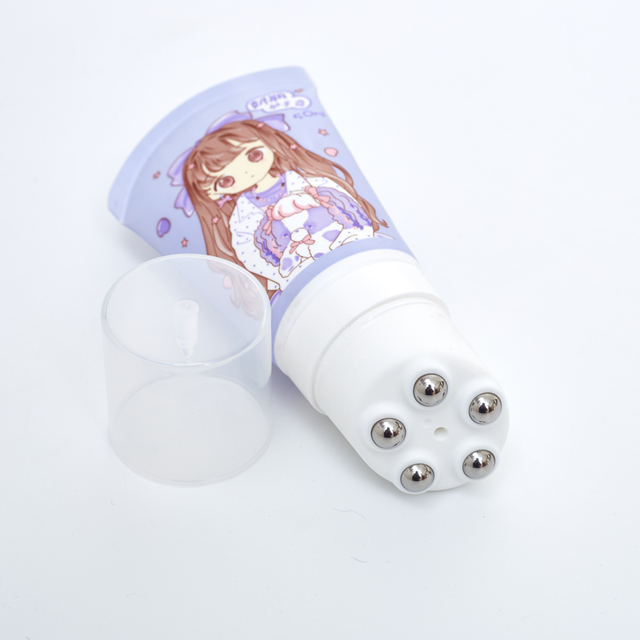 Tube en plastique de lotion pour le corps d'applicateur de boule de rouleau en m&eacute;tal