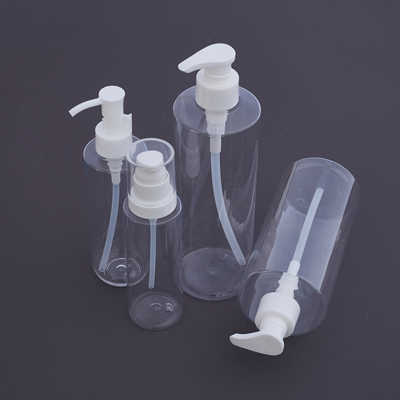 Bouteille ronde cosm&eacute;tique PET avec pompe &agrave; lotion (7)